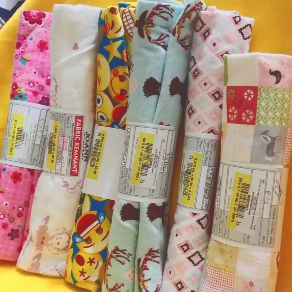 🌺💛Cute (6) Flannel Fabric Lot/Bundle💛🌺